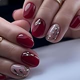 Boloshine French Press on Nails, 24 Stück Künstliche Nägel Kurze Eckig, Ballerina Natürliche...