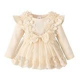 WYTbaby Baby Mädchen Kleid Langarm Neugeborene Babykleidung Rüschen Tüllkleid Prinzessin Tutu...