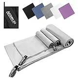 HOMIKLSA Mikrofaser Handtuch 3 Set - Groß 200×100cm & 2 Klein 80×40cm, Schnelltrocknend...