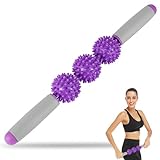Igelball Massageroller mit Griff, Massageroller Stick Massagestab mit 3 Igelball, Stab...