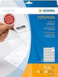 HERMA 7701 Diahüllen für gerahmte Dias, 10 Stück, 5x5 cm, 20 Fächer geteilt, klar, beidseitig...