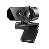 Arfriqka 2K USB Webcam mit Mikrofon, Sichtschutzabdeckung, einstellbares FOV, Software LCD - HD 2K...