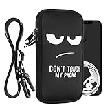 kwmobile Handytasche für Smartphones XL - 6,7/6,8' - Neopren Handy Hülle Weiß Schwarz - Handy...