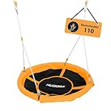 HUDORA Nestschaukel 110 - orangefarbene Schaukel für bis zu 100kg - Hängeschaukel mit 110cm...