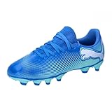 PUMA Future 7 Play FG/AG Jr Soccer Shoe, Hyperlink Blue-Mint White, 37 EU