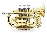 Classic Cantabile Brass TT-500 Bb-Taschentrompete Messing - Trompete im Taschenformat - Messing...