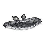 Relaxdays Vogeltränke Gusseisen, Gartendeko, HxBxT: 6,5 x 24 x 12,5 cm, Vogelfutterstelle,...