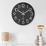 Diompirux 20cm Wanduhr Ohne TickgeräUsche Lautlos Analog Modern, Hohe Genauigkeit Wanduhr Einfach...