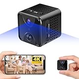 Yadayuki Kamera überwachung Innen 4K HD, Mini Tragbare Kamera live übertragung Handy 170°, Kleine...