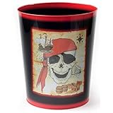 Papierkorb/Mülleimer/Behälter - Pirat mit Totenkopf und Schatzkarte, 8 Liter, 26 cm, mehrfarbig,...