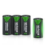 BEVIGOR Baby C Akku 5000 mAh NiMH-Akkus 4 Stück, Typ C (Babyzellen), wiederaufladbar,NiMH...