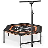 MONZANA® Fitness Trampolin MZFT120 mit Haltegriff Höhenverstellbar Ø 120cm Anti-Rutsch...