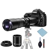 JINTU Teleobjektiv 500-1000mm, EF Objektiv für Canon DSLR, Manueller Fokus MF Objektiv für Canon...