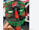 EOJDDPA LED Halloween-Maske, leuchtende Maske für Kostümpartys und Cosplays, mit 3...