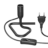 ledscom.de Tischlampe/Lampenfassung/Triangle-Dreieckfuß TRIN, Schalter, Aluminium, schwarz, 1x E14...