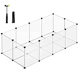 SONGMICS Freigehege mit Bodenplatten, Laufstall, Meerschweinchen Gehege, aus Kunststoff, Gehege für...