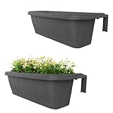 GarPet 2X Blumenkasten Balkongeländer Balkon Blumenkasten Balkonkasten mit Halterung...