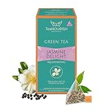 TeaNOURISH Jasmine Delight Grüner Tee | 20 Pyramiden-Teebeutel | Darjeeling-Ganzblatttee mit allen...