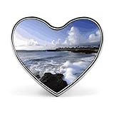 Puerto Rico – Strand-Anstecker, Aluminiumlegierung, Herzform, niedliches Herzabzeichen, modische...