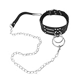 JIAHG Halsfessel Halskette mit O-Ring Slave Halsband Bondage PU Leder Fetisch SM Fesseln Halsbänder...