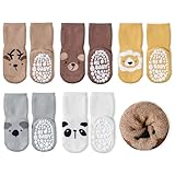 SockWaddles Stoppersocken Kinder Baby Dicke Vollfrottee - 5 Paar Thermosocken Kinde, ABS...