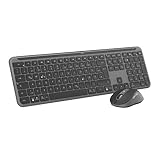Logitech MK950 Signature Slim kabelloses Tastatur-Maus-Set, schlankes Design, leise tippen, Wechsel...