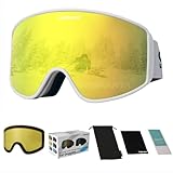 OUTDOOR SPARTA Skibrille Snowboardbrille für Damen und Herren mit 2 Magnetische Wechselglas und...