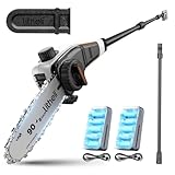 Litheli U20 Akku Hochentaster 20V mit 20 cm Schwert, Teleskop Hochentaster mit 2 * 2.0Ah Akku, Akku...