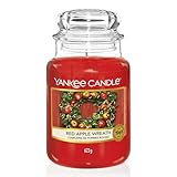 Yankee Candle Duftkerze im großen Jar, Red Apple Wreath, Brenndauer bis zu 150 Stunden