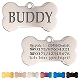 Ibera gifts - Personalisierte Hundemarke für Mittlere bis Große Hunde aus Edelstahl mit Gravur...