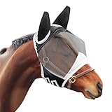 JTgugu Fliegenmaske Pferd UV Schutz Pferde Fliegenschutz Maske Standard Stretchy Fly Mask mit...