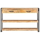 SKM Sideboard 120x30x75 cm Raues Mango-Massivholz,25,6 KG,321802,Color: Braun