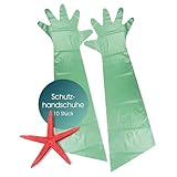 TUNZE Schutzhandschuhe I 10 Stück I wasserdichte Aquarium Handschuhe mit Armschutz I ideal für...