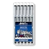STAEDTLER Fineliner pigment liner, schwarz, Set mit 6 Linienbreiten, Promotion 4 + 2 gratis, hohe...
