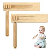 GUIANLOU 2 Stück Holzratsche Geräusche Maker Holz Spinning Ratsche Holz Rassel Ratsche Doppel Rat...