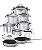 RÖSLE ELEGANCE Topfset 10-tlg., 6 hochwertige Kochtöpfe, 1 Dämpfeinsatz, 2 Bratpfannen im Set,...