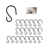 leersao 20 Stück S Haken Zum Einhängen, 3,2cm kleine S Haken Hängehaken Schwarz Mini...