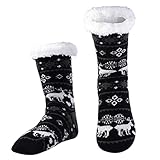 WOTENCE Herren Warme Dicke Wintersocken Anti Rutsch Sohle,Flauschig Thermo Socken Innenfrottee...