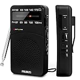 PRUNUS J-166 AM FM UKW Radio Batteriebetrieben, Transistorradio Weltempfänger Radio mit...