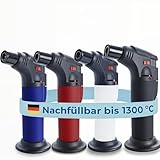 UNILITE Feuerzeug MIT Gas - Sturmfeuerzeug Gas Brenner mit Jet Flamme – nachfüllbar – 4 Stück...