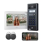 GOLIATH Basic 2-Draht Bus Video-Türsprechanlage, Full-HD, App-Steuerung, 7' Monitor in Weiß, RFID...