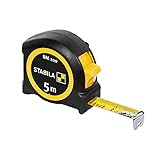 Stabila Taschenbandmaß BM 100, 5 m, Maßband mit metrischer Skala, bruchsicheres ABS-Gehäuse,...