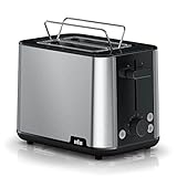Braun PurShine HT1510BK Toaster, 2 Slot Toaster, 8 Toast Levels, Overheating and Defrosting...