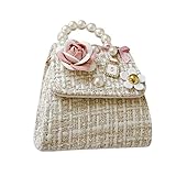 Lomhmn Mädchen-/Mama-Handtasche mit Perlen, Kette, Schulter, Schleife, Baby-Kuriertasche,...