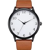 NUOVO Herrenuhr Analoge Quarzuhr Braun Lederarmband wasserdichte Uhr Herren Business Uhr Classic