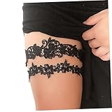 BESPORTBLE Elegantes Schwarzes Brautstrumpfband Teilig aus Weicher Spitzenblume Dehnbar und...