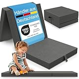 ELONEO Klappmatratze 65x195 cm, 9 cm hoch, Klappmatratze Kinder faltbar, klappbare Gästematratze,...