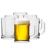 TREND FOR HOME Bierkrug Set mit Handlichem Griff Glaskrug | 0,5 Liter | 6 Stück | Biergläser mit...