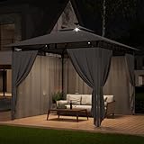 TRIUMPHKEY Pavillon 3x3 Wasserdicht Stabil Winterfest, Garten Pavillion mit seitenwänden, UV-Schutz...