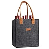 Filz-Weinflaschentasche – Filz-Einkaufstasche, 6 Fächer, Bierflaschentaschen,...